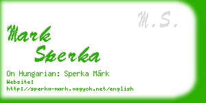 mark sperka business card